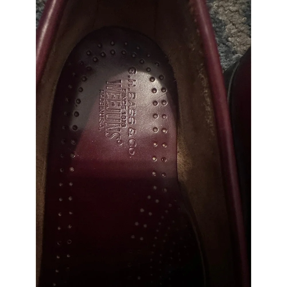 Bass Weejuns Tassel Loafers Burgundy Leather Dress Shoes Classic Style